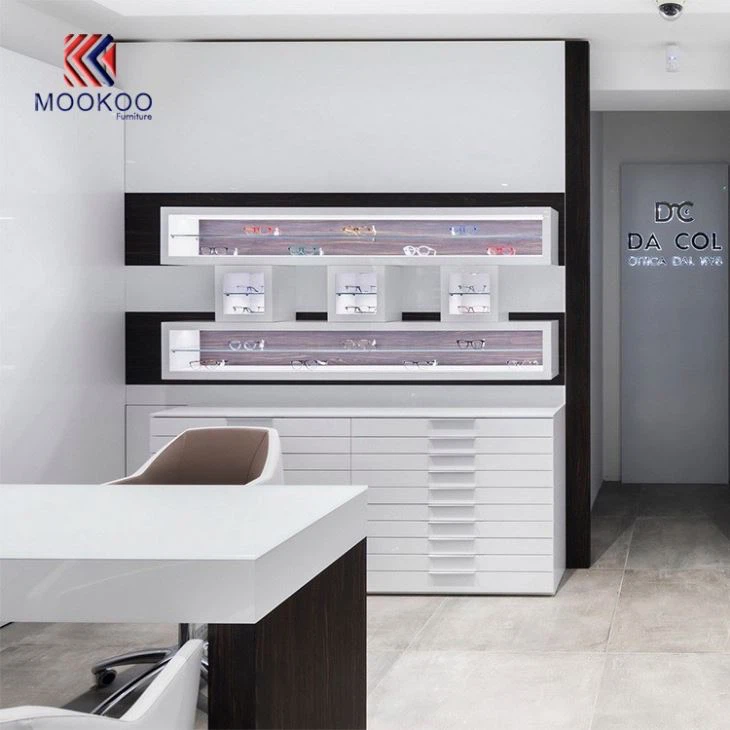 Modern Clear Vision Eyewear Cabinets Wall Kiosk Store Interior Decoration Showcase