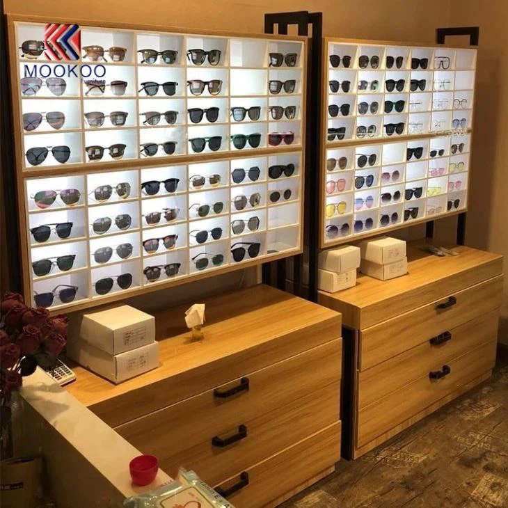 Retail Optical Display Counter Sunglasses Cabinet Showcase Design