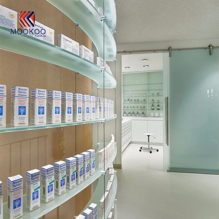 High End Pharmacy Glass Shelves
